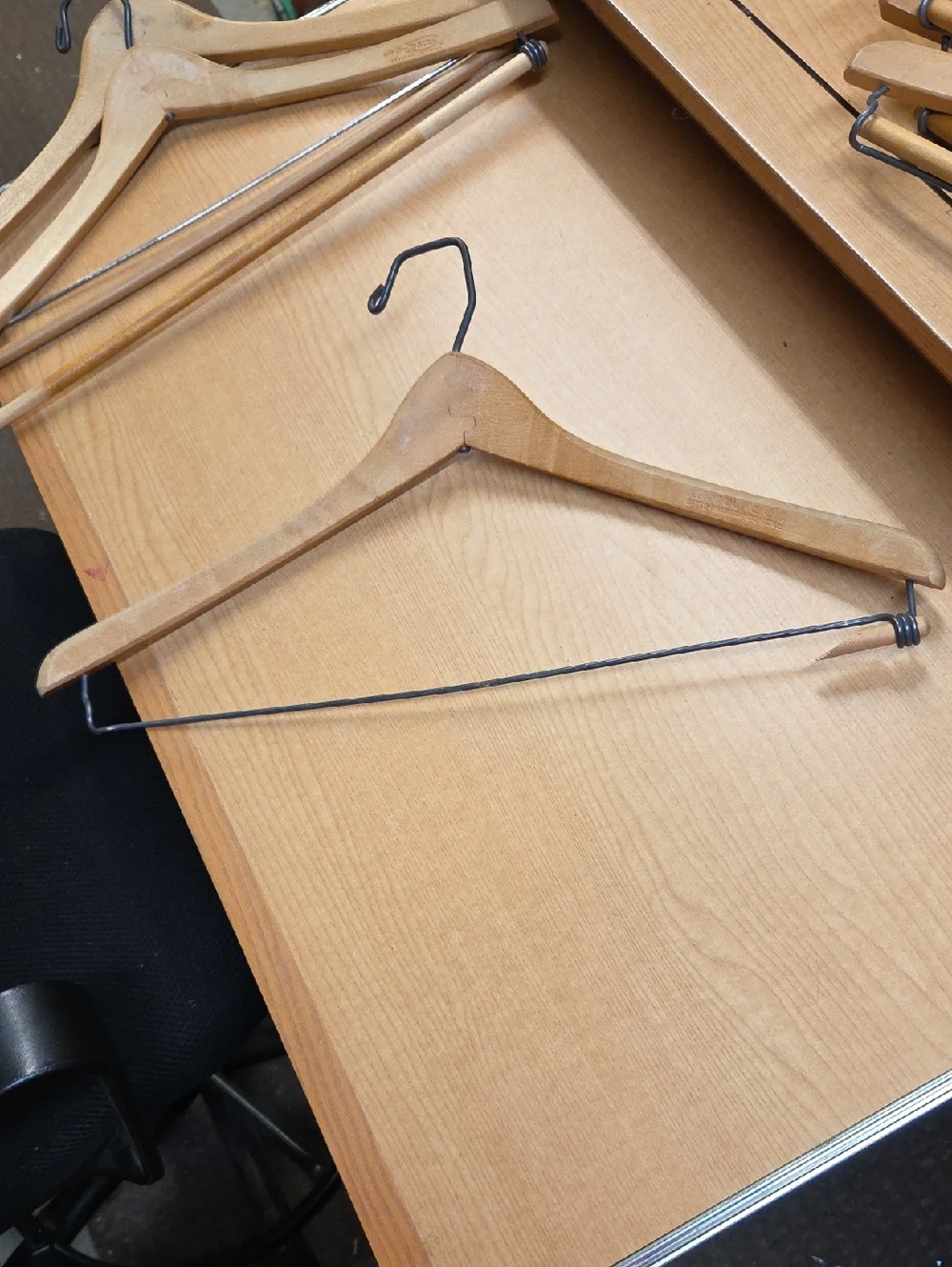 Vintage Wooden Suit Hangers Lot of 7 Trouser Wood Closet Organize‎
